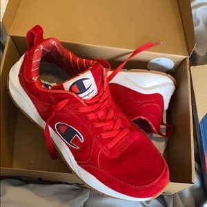Red champion shoes